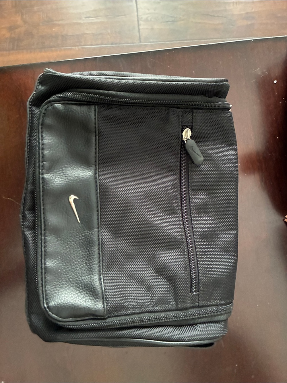 Nike Black Men's Dopp Kit bag with Silver Swoosh- hanger inside